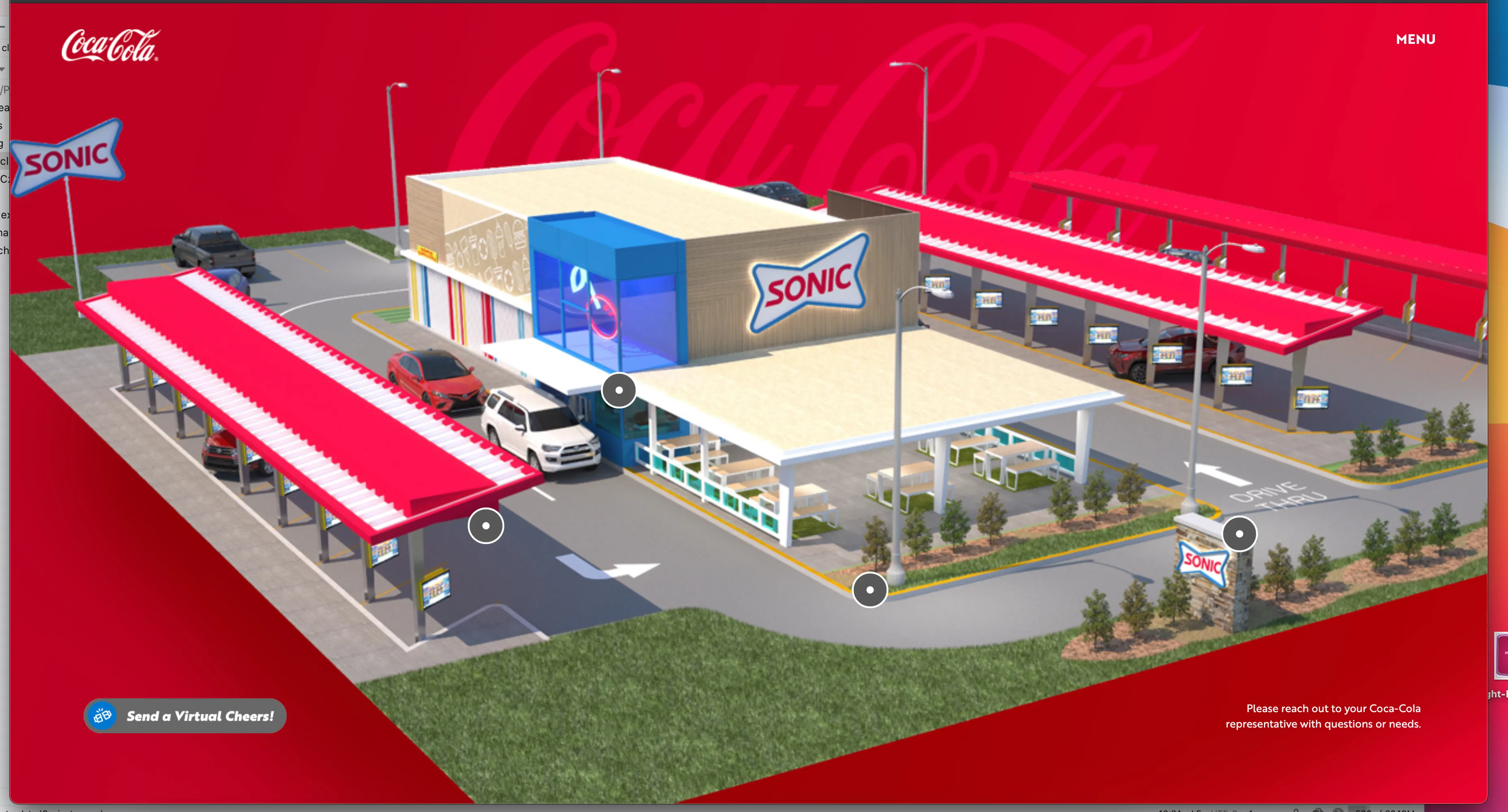 Coke and Sonic interactive homepage experience